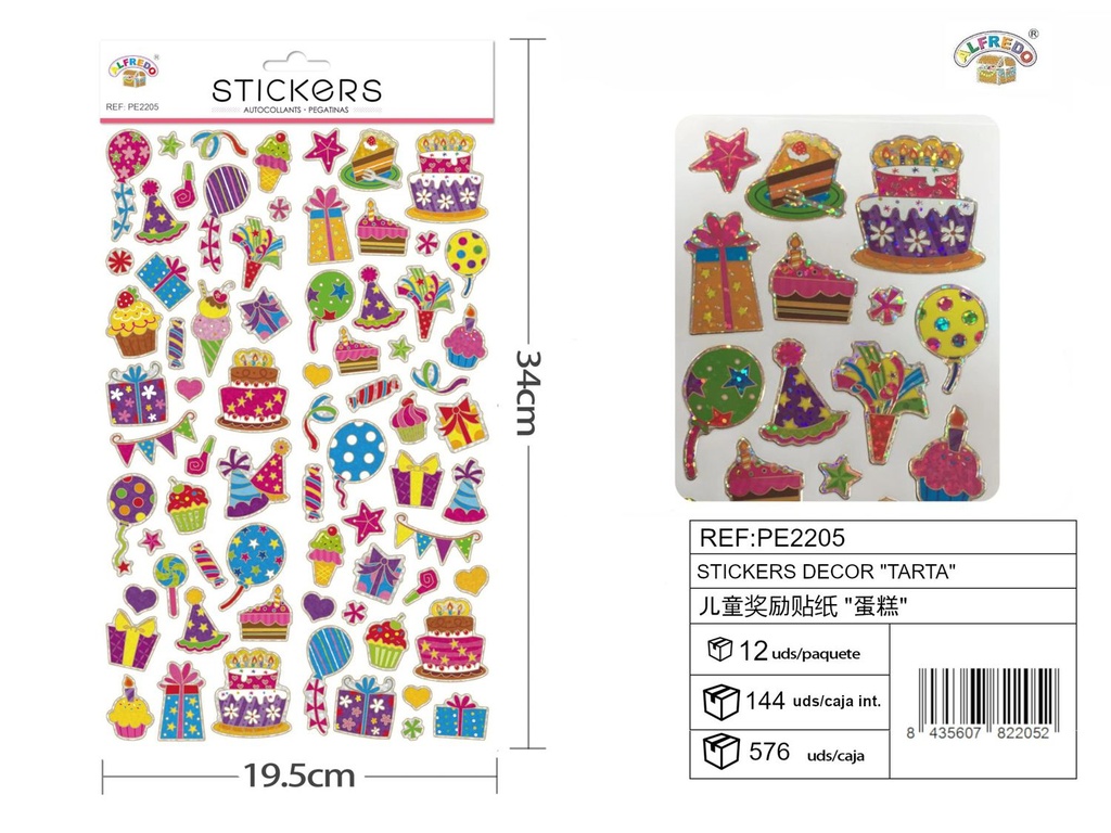 Stickers decorativos "Tarta" 19.5x34cm