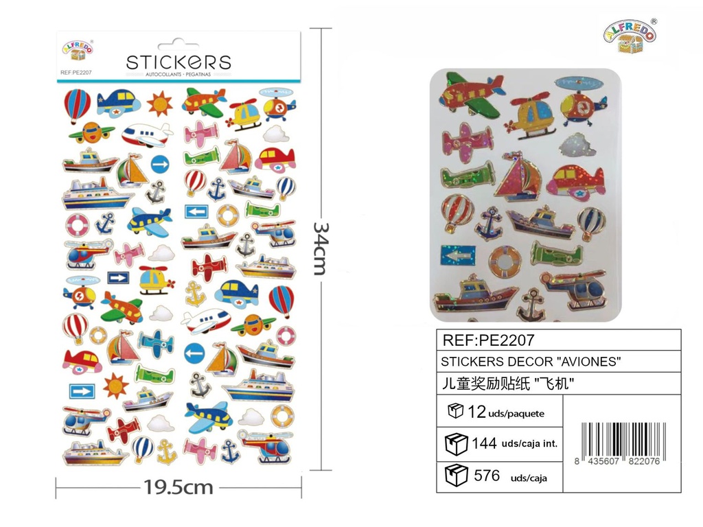 Stickers decorativos "Aviones" 19.5x34cm