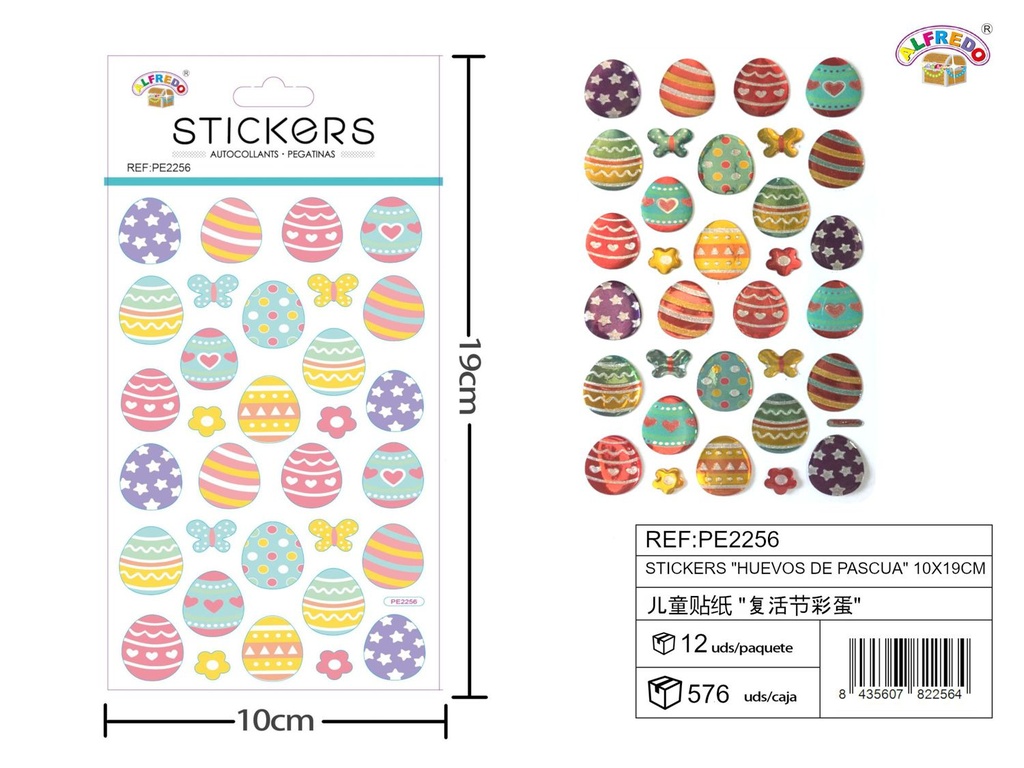 Stickers de Huevos de Pascua 10x19 cm - Adhesivos infantiles