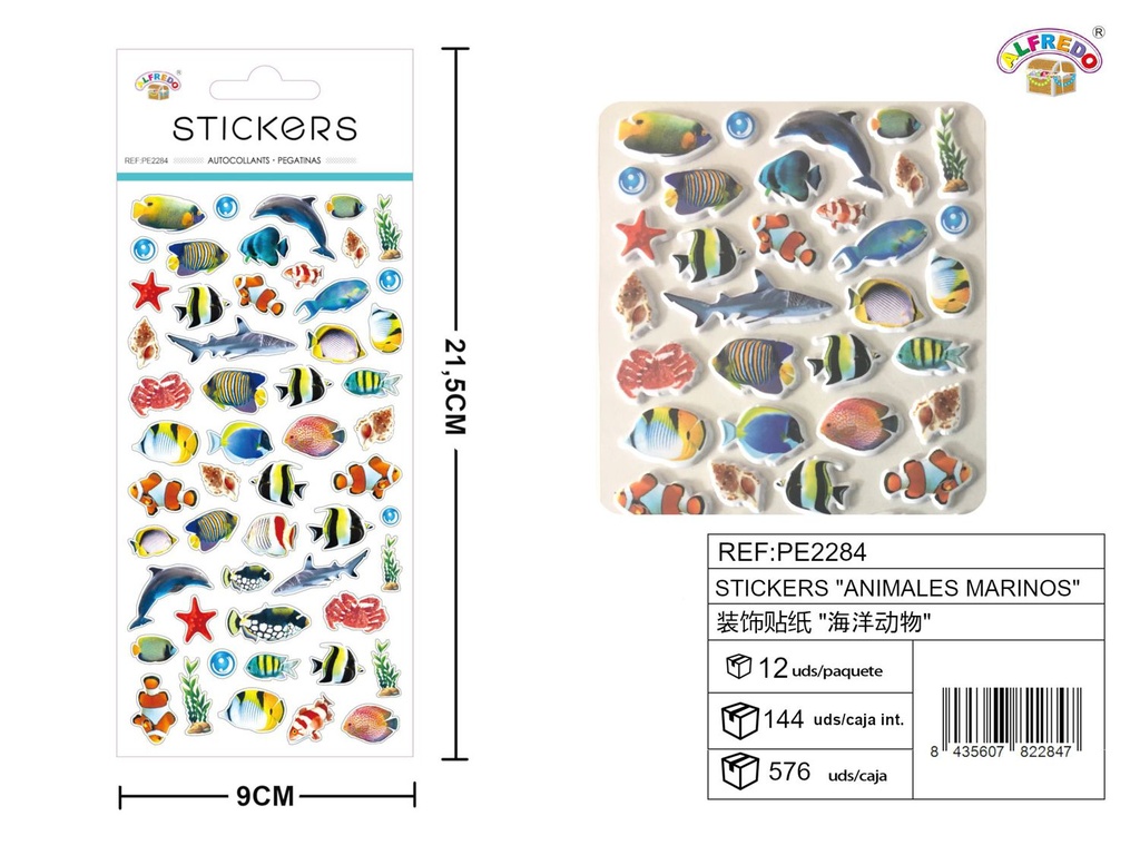 Stickers "Animales Marinos" 9x21.5cm