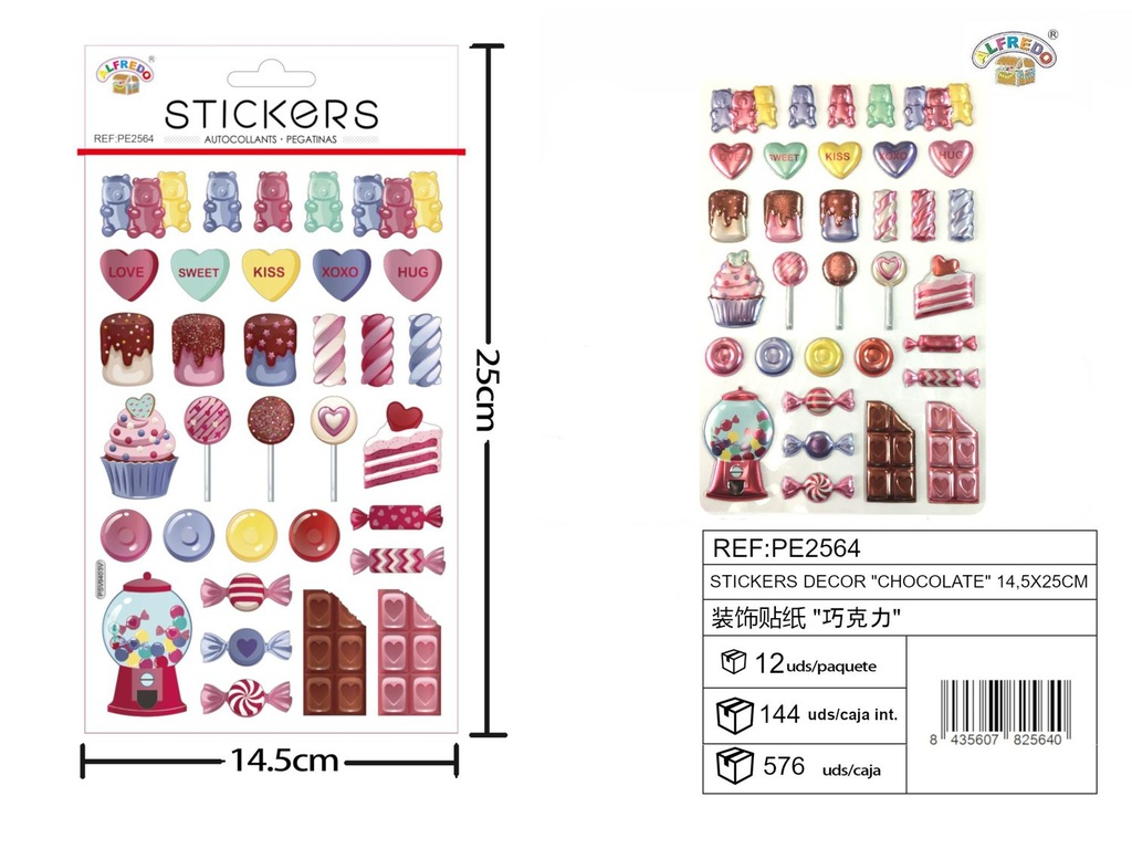Stickers decor "Chocolate" 14.5 x 25 cm - Stickers para niños