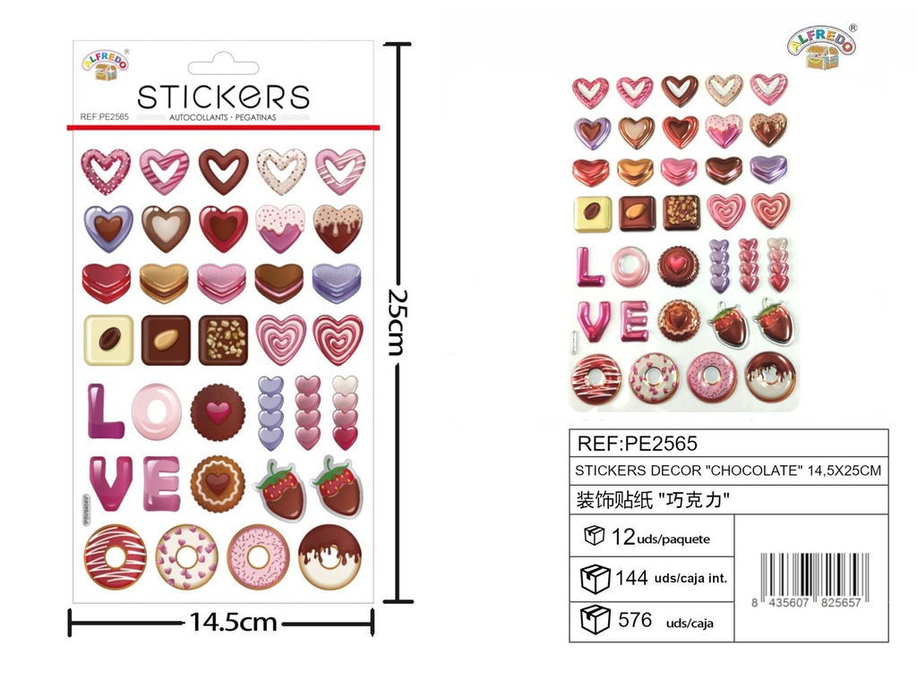 Stickers decorativos "Chocolate" 14.5x25cm pegatinas