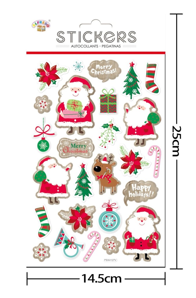 Stickers decorativos navideños 14.5x25cm