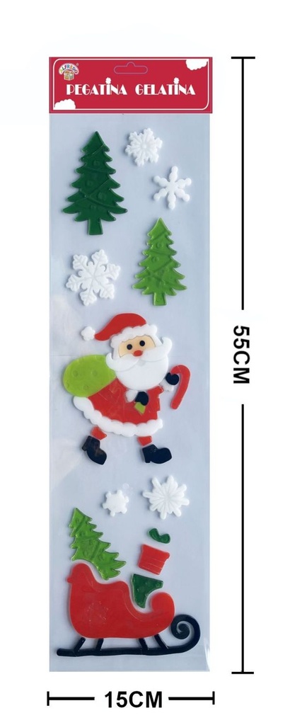 Decoración de gel de Navidad "Papá Noel" 15x55cm