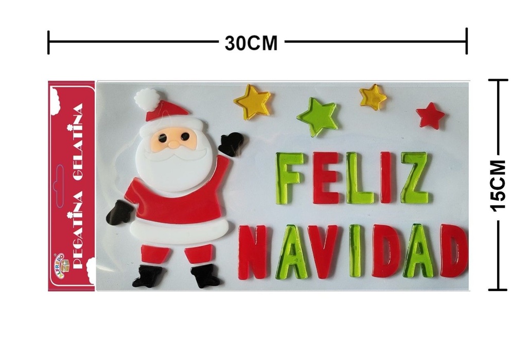 Decoración de gel Navidad "Feliz Navidad" 15x30cm