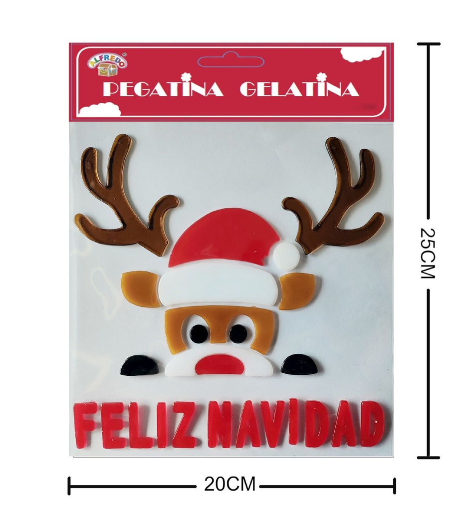 Decoración gelatina de Navidad "Feliz Navidad" 20x25cm