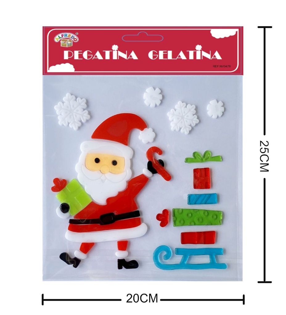 Decoración gel de Navidad "Papa Noel" 20x25cm para ventanas