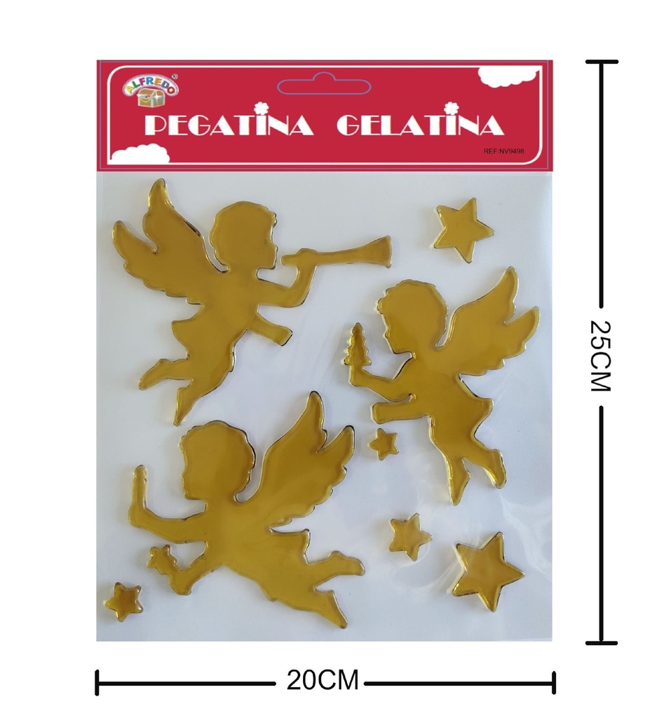 Decoración gel Navidad "Ángel de Navidad" 20x25cm - Adorno navideño