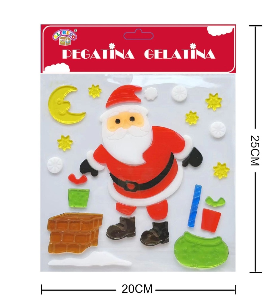 Decoración de gelatina de Navidad "Papá Noel" 20x25cm para ventanas