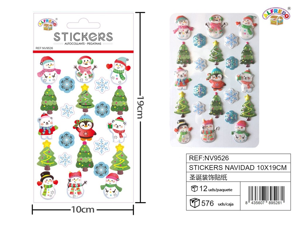 Stickers navideños 10x19cm ref:NV9526 para decoración