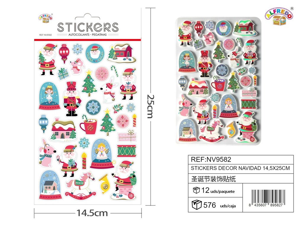 Stickers decorativos de Navidad 14.5x25cm para manualidades