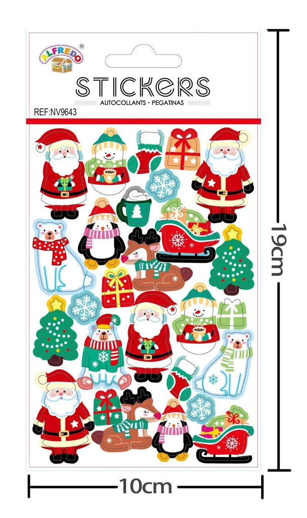 Stickers navideños 10x19cm para decoración festiva