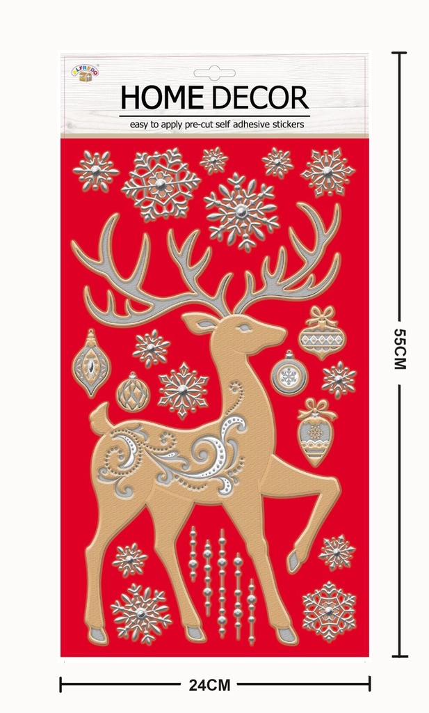 Decoración navideña "Reno" 24x55 cm - Decoraciones navideñas