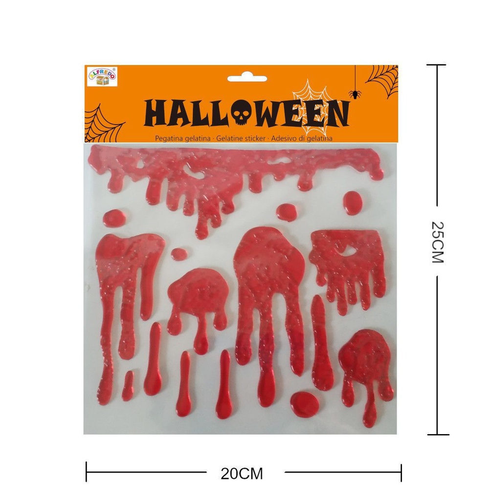 Decoración gelatina Halloween "sangre" 20x25cm