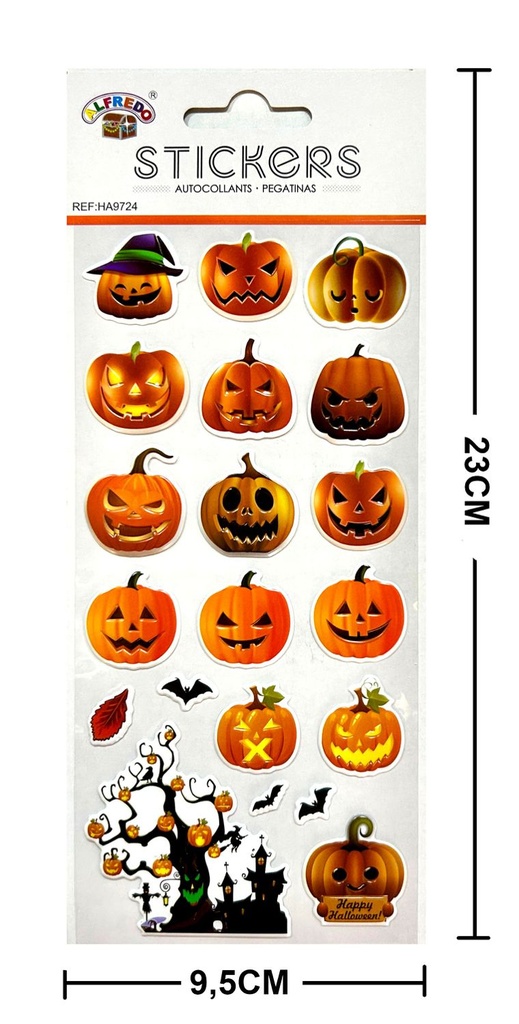 Stickers decorativos de Halloween 10x19cm para fiestas