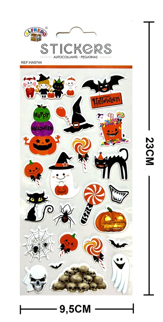 Sticker decorativo Halloween 10x19cm para fiestas