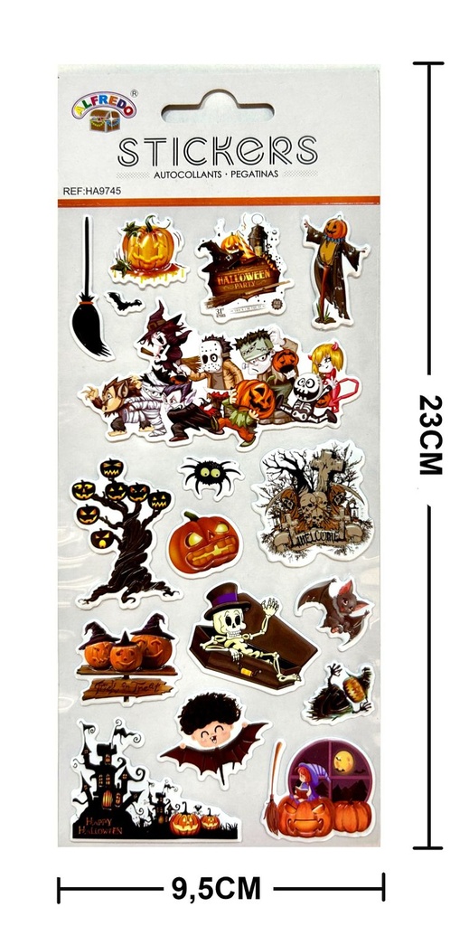 Sticker decorativo Halloween 10x19cm para fiestas