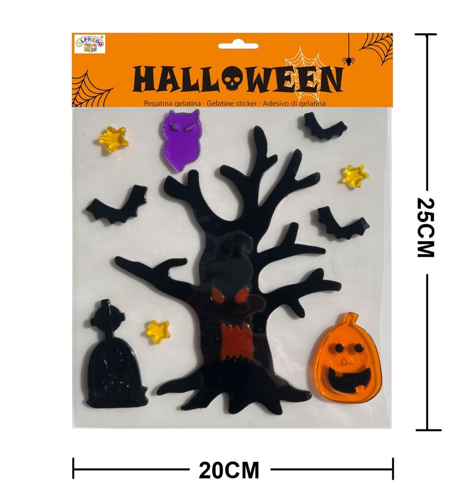 Decoración gelatina Halloween "árbol" 20x25cm