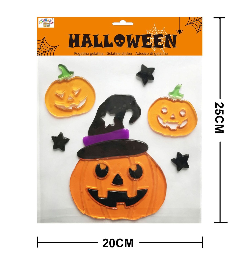 Decoración de Halloween en gel con calabaza 20x25cm para ventanas