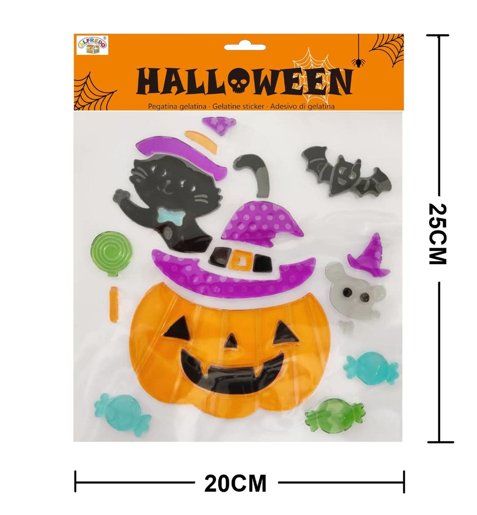 Decoración de Halloween gel calabaza 20x25cm