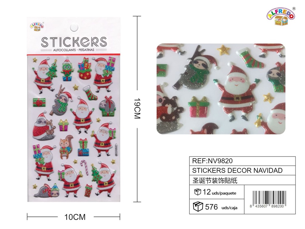 Stickers de Navidad 10x19 cm - Adhesivos navideños