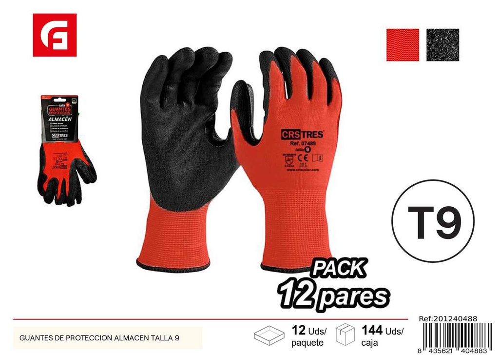 Guantes de protección para almacén talla 9