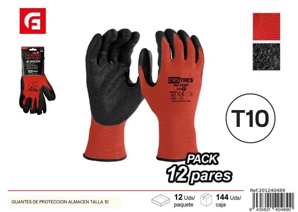 Guantes de protección para almacén talla 10