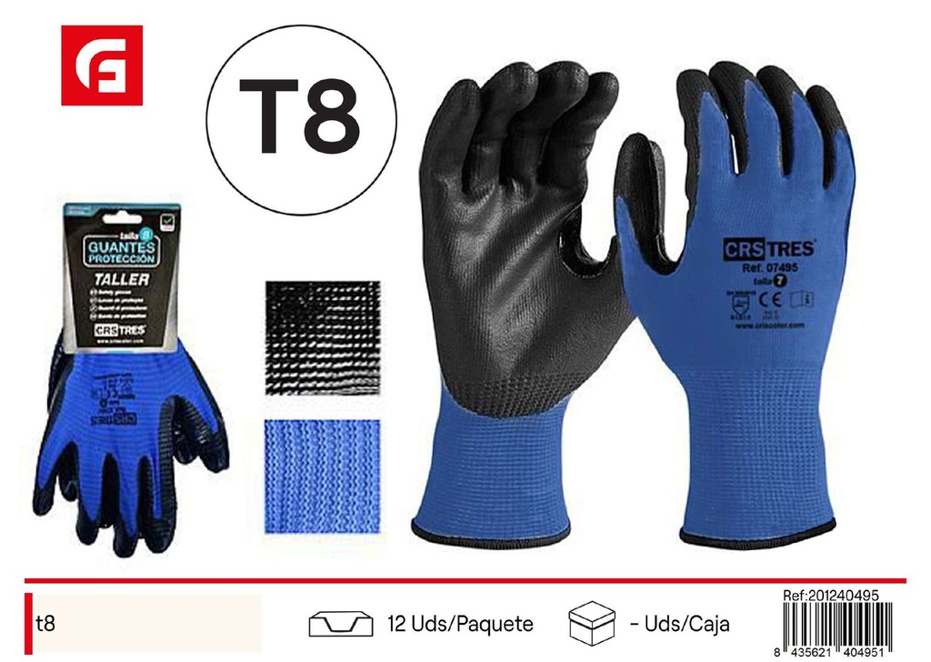 Guantes de protección talla 8 para trabajos