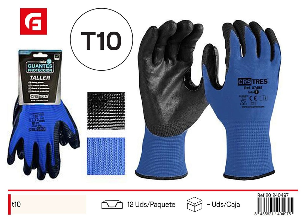 Guantes de protección talla 10 para trabajos