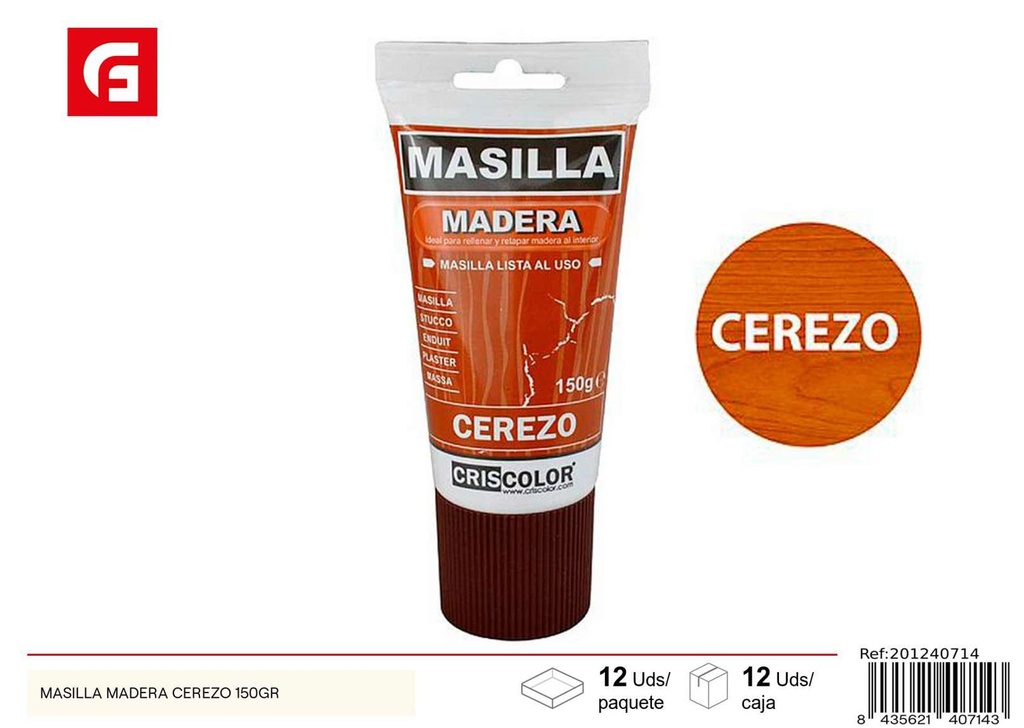 Masilla para madera cerezo 150g para reparaciones