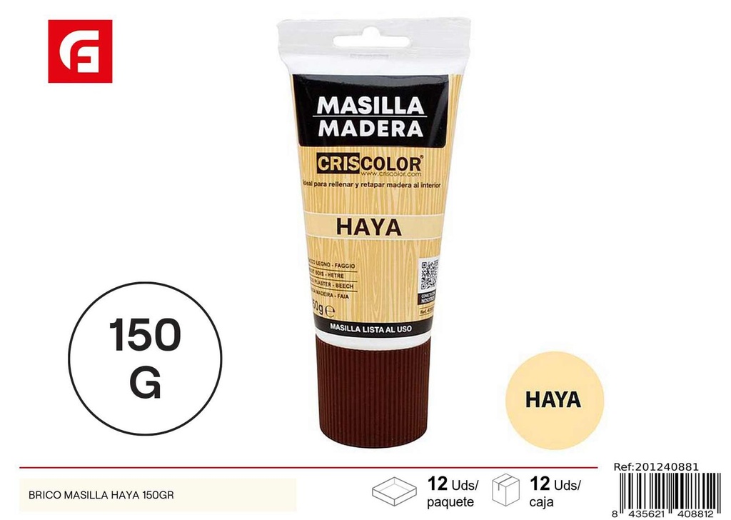 Masilla de haya 150gr - Pintura y bricolaje
