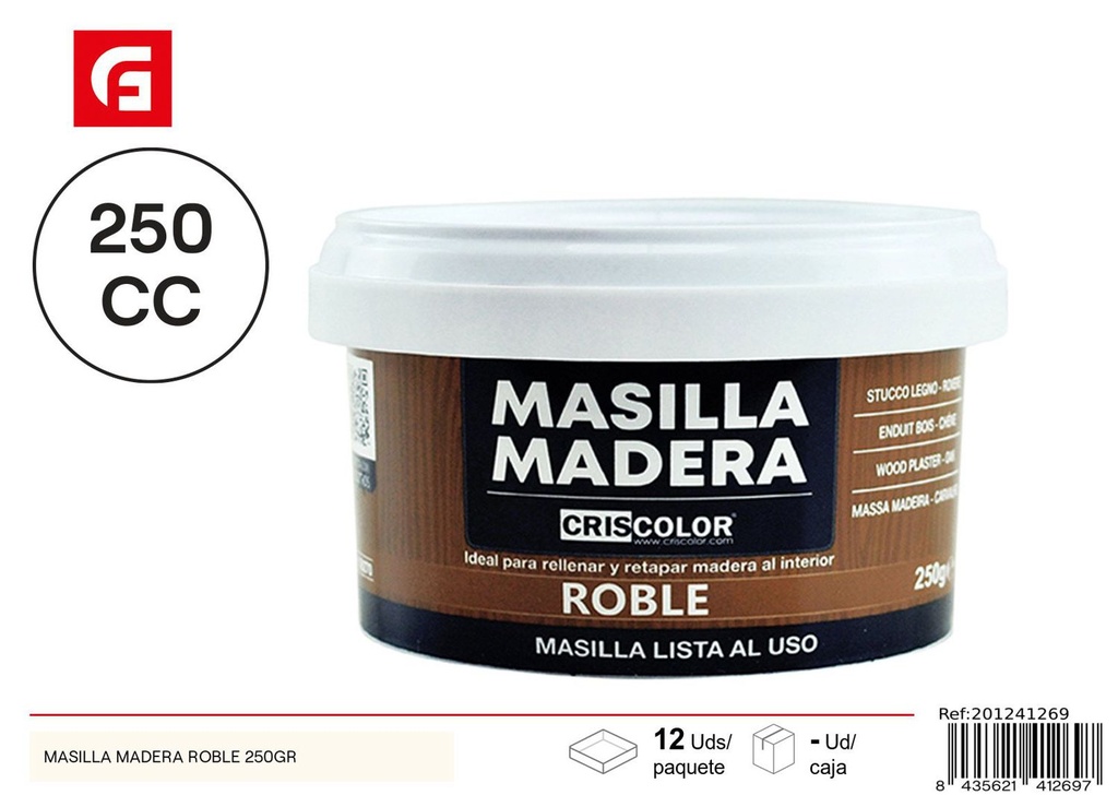 Masilla para madera roble 250gr para reparación