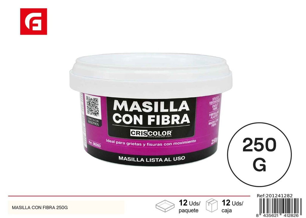 Masilla con fibra 250g - Pintura y ferretería