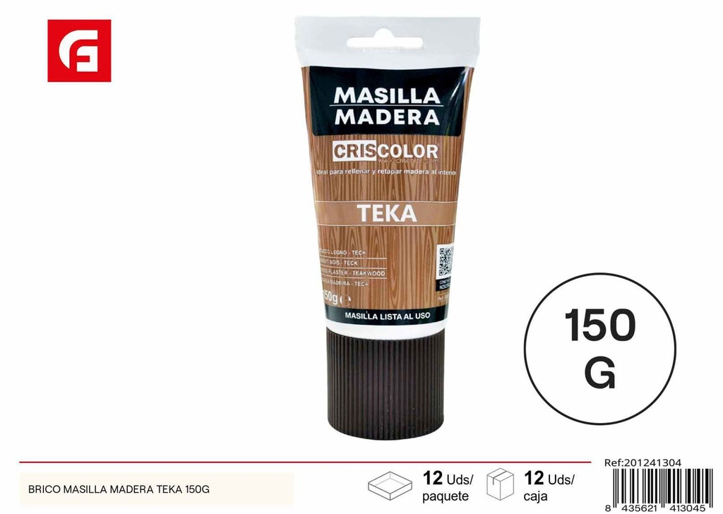 Masilla para madera 150g, reparación y bricolaje