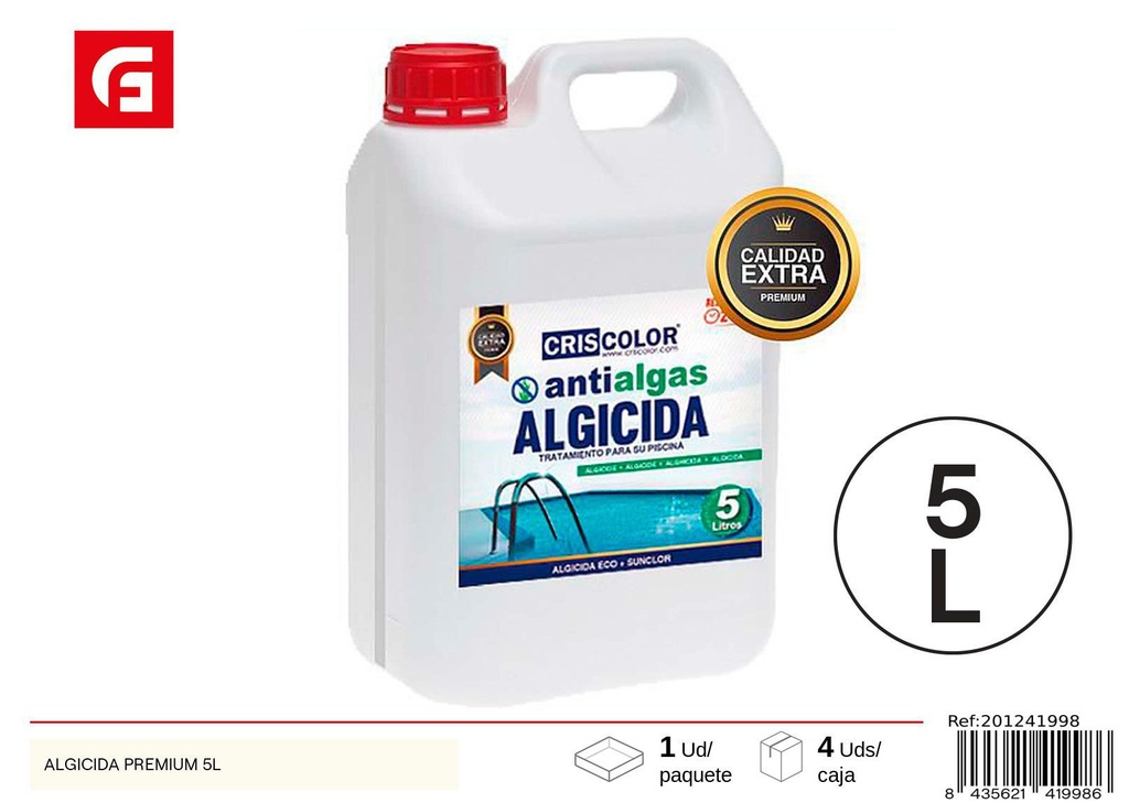 Algicida premium 5L para piscinas