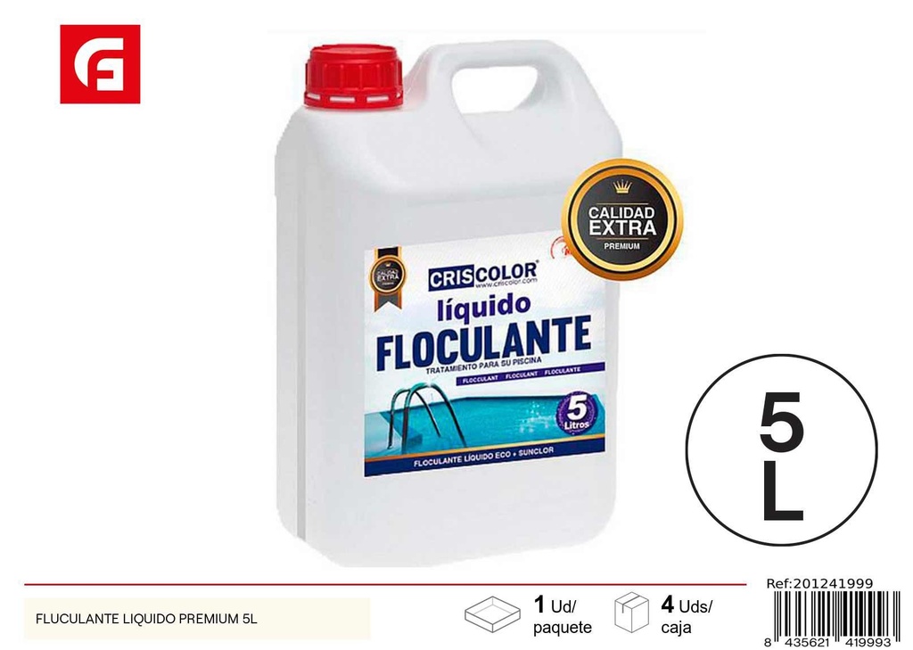 Floculante líquido premium 5L para limpieza de piscinas