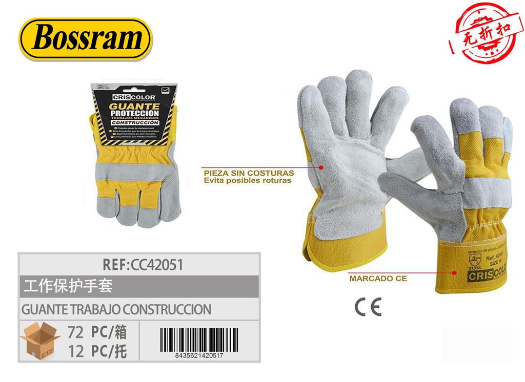 Guantes de trabajo y construcción para protección