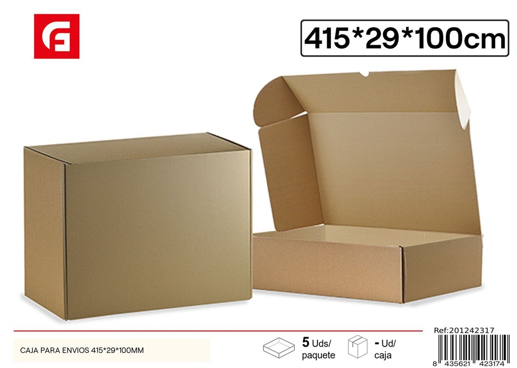 Caja para envíos 415x29x100mm para embalaje