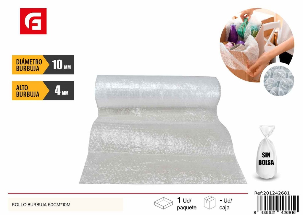 Rollo de burbuja 50x10cm - Material de embalaje