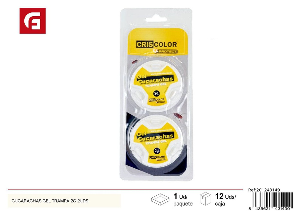 Gel trampa para cucarachas 2g 2 unidades para control de plagas