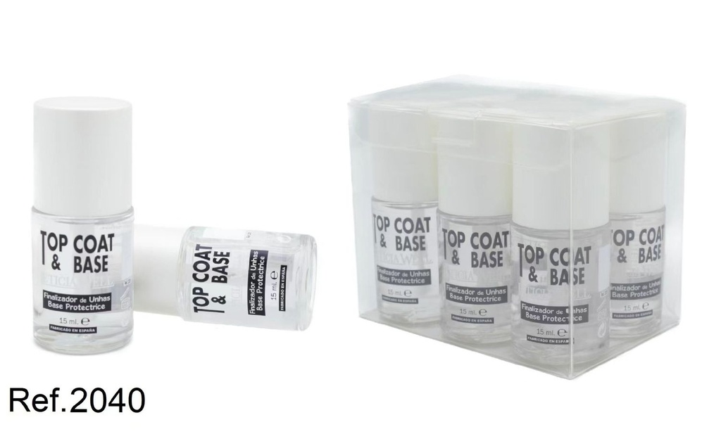 Top coat & base para uñas 6/u 2040 L.W para manicura