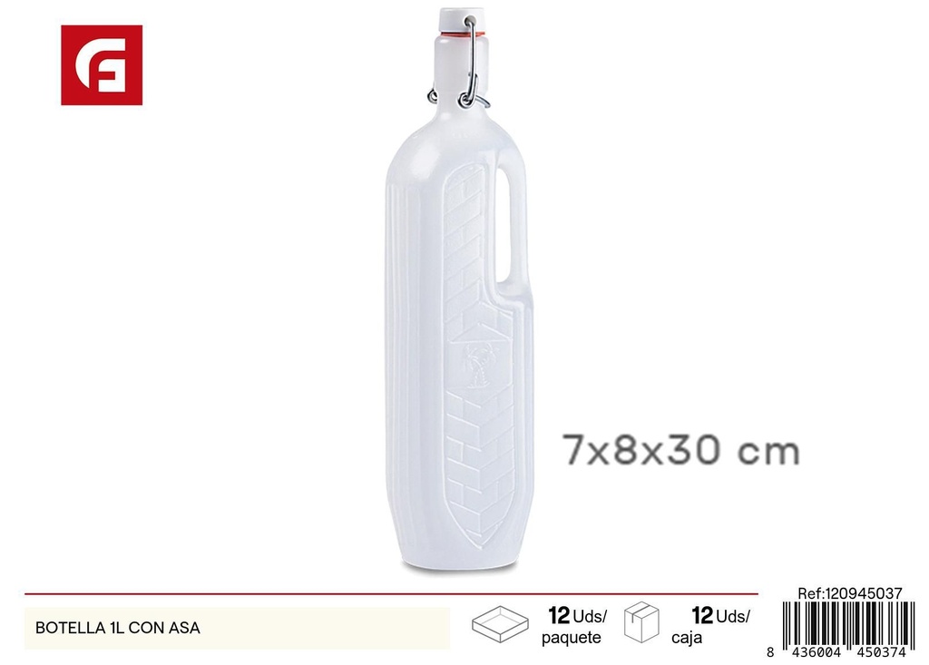 Botella de plástico 1L con asa - Utensilios de cocina