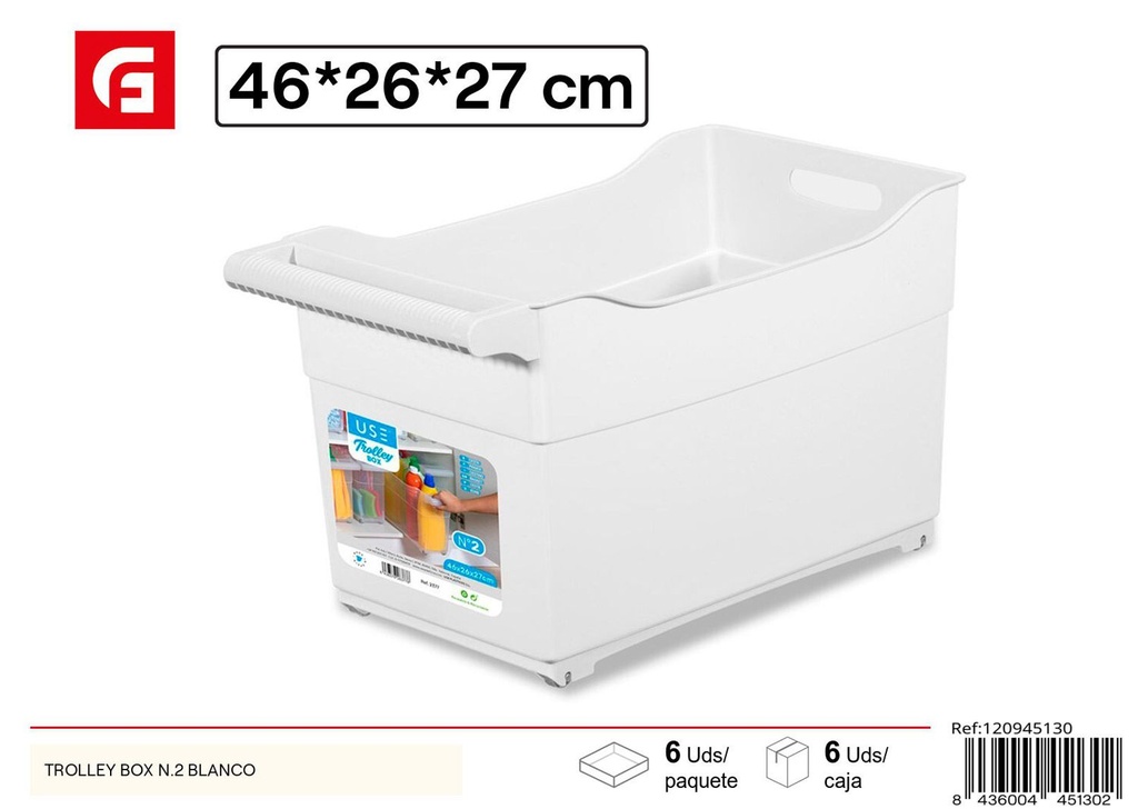 Porta alimentos de plástico Trolley Box N.2 blanco