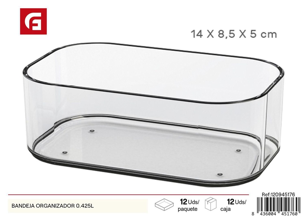 Bandeja organizador 0.425L para maquillaje