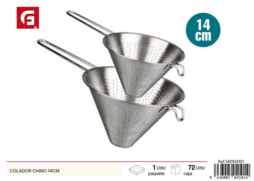 Colador chino de acero inoxidable 14cm para cocina