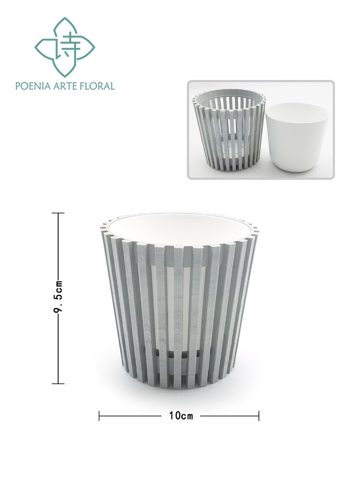 Maceta Ripa mini 9cm gris - Macetas de plástico