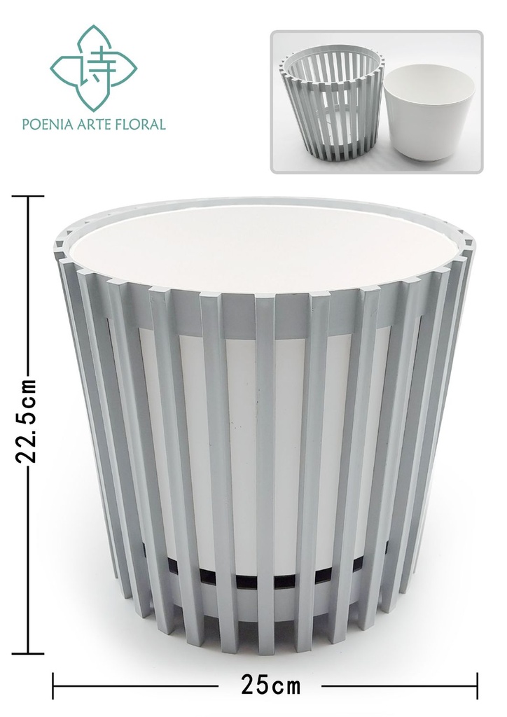 Maceta Ripa 25 cm gris - Artículos de jardinería