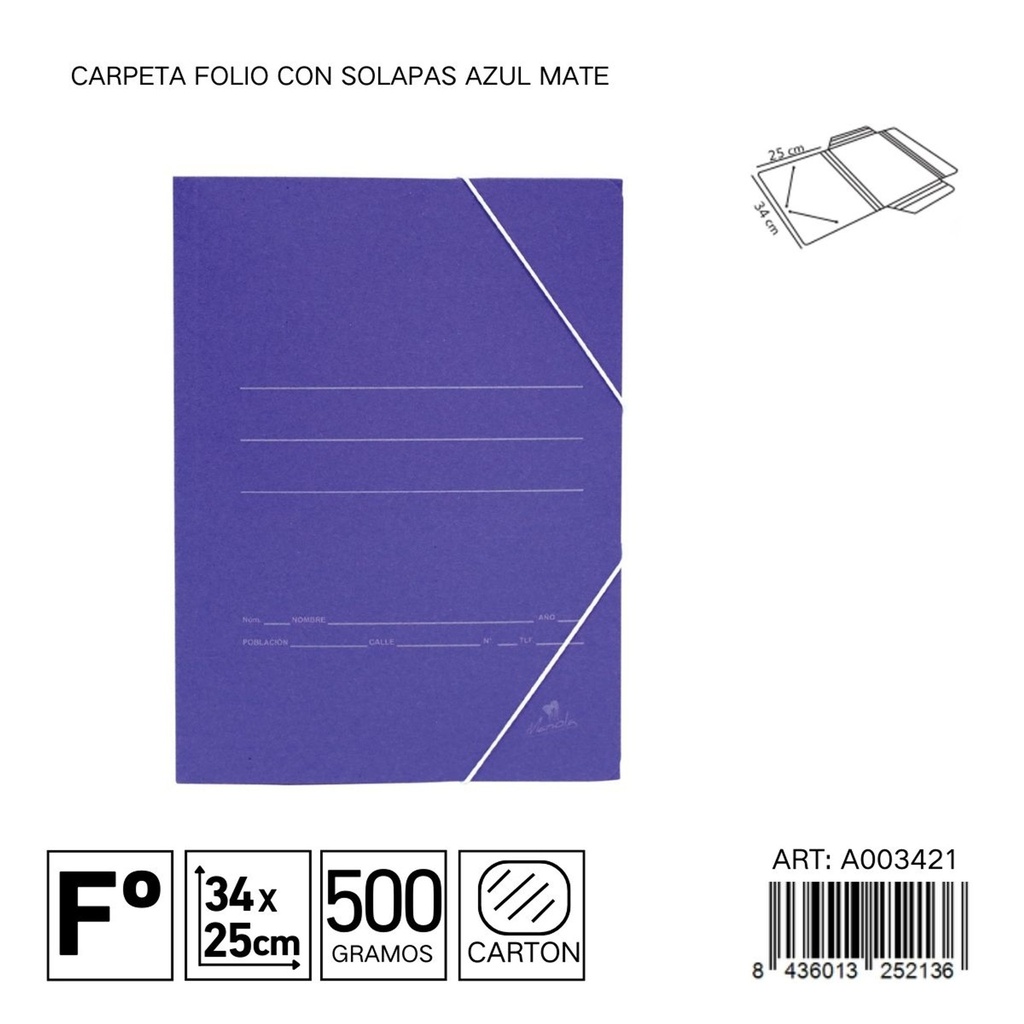 Carpeta folio con solapas mate 1085s para documentos