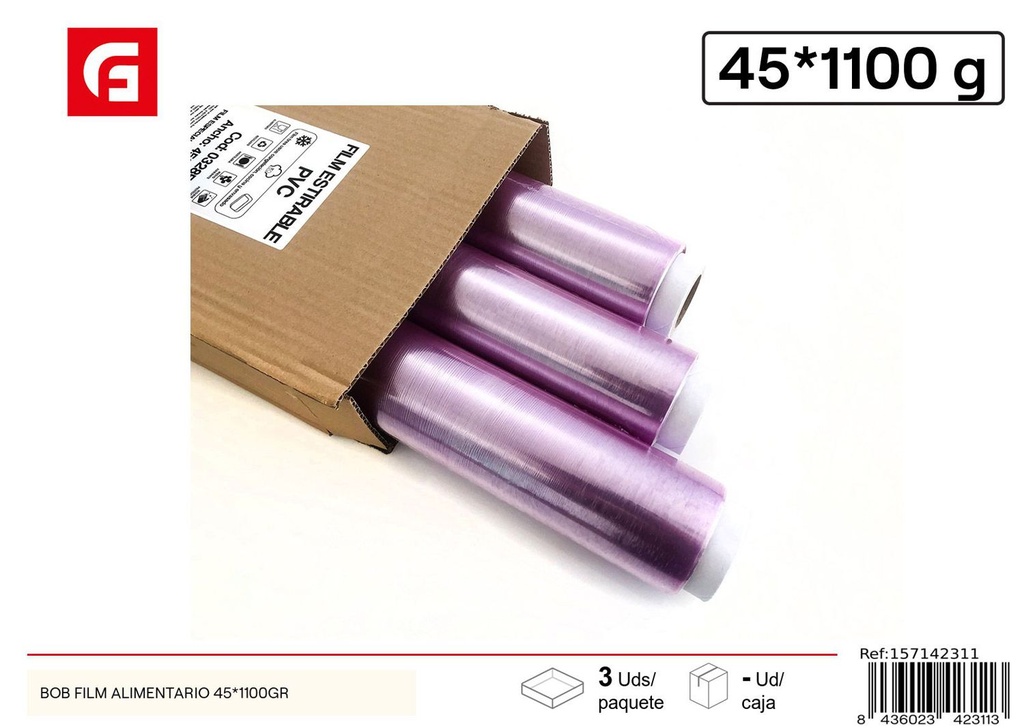Bobina film alimentario 45 x 1100 g - Utensilios de cocina