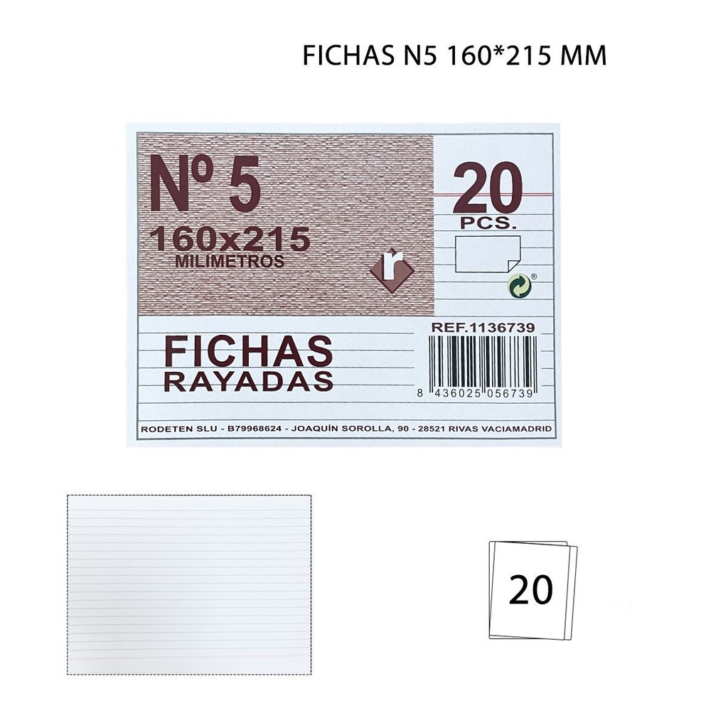 Fichas N5 160*215 mm